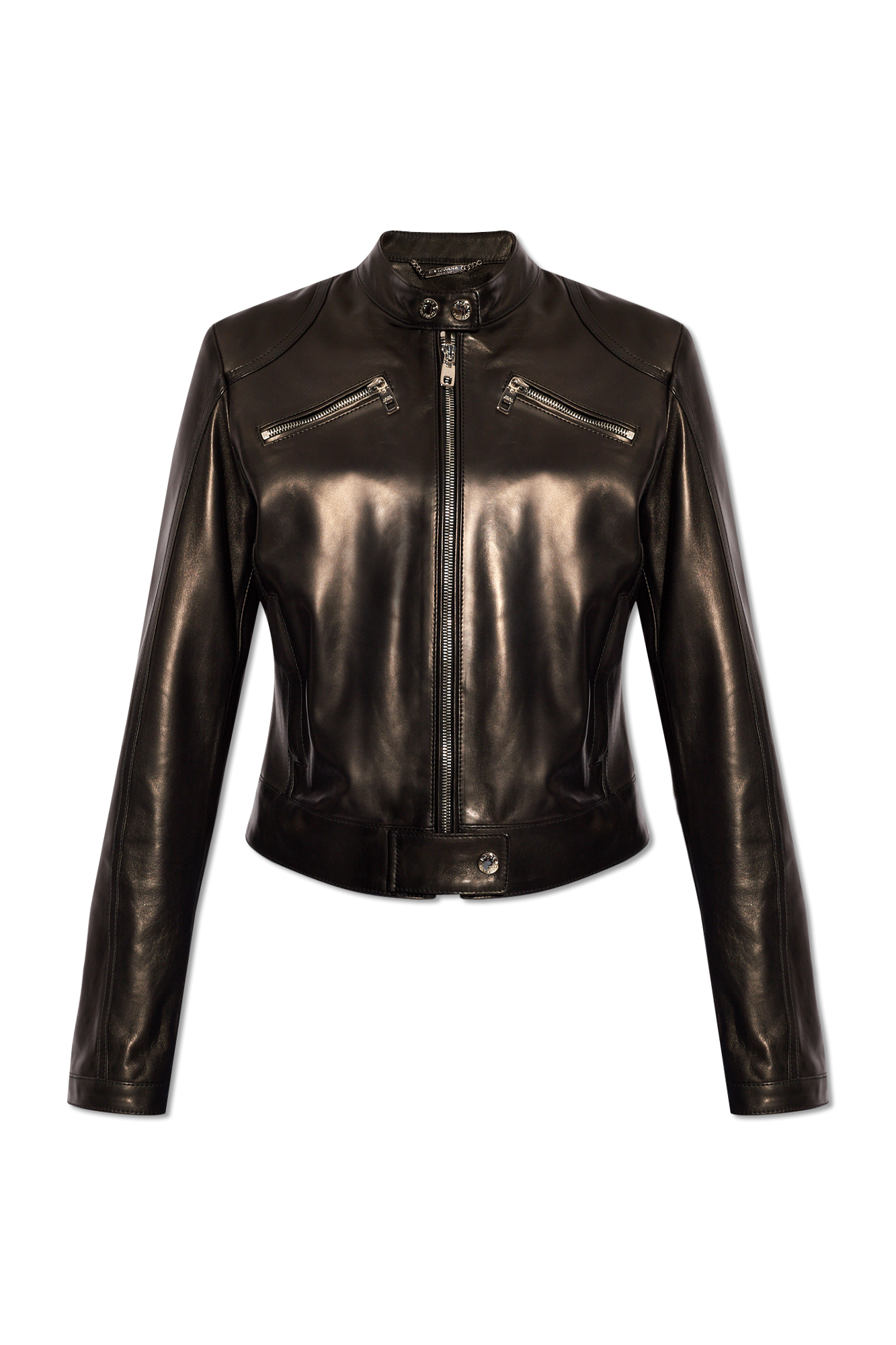 Dolce and gabbana leather jacket womens hotsell